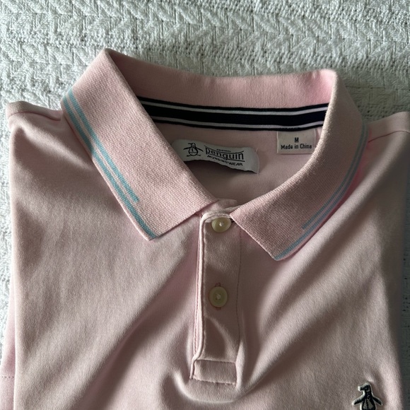Nordstrom Original Penguin Organic Tipped polo shirt, medium, Parfait Pink Med - Picture 3 of 4